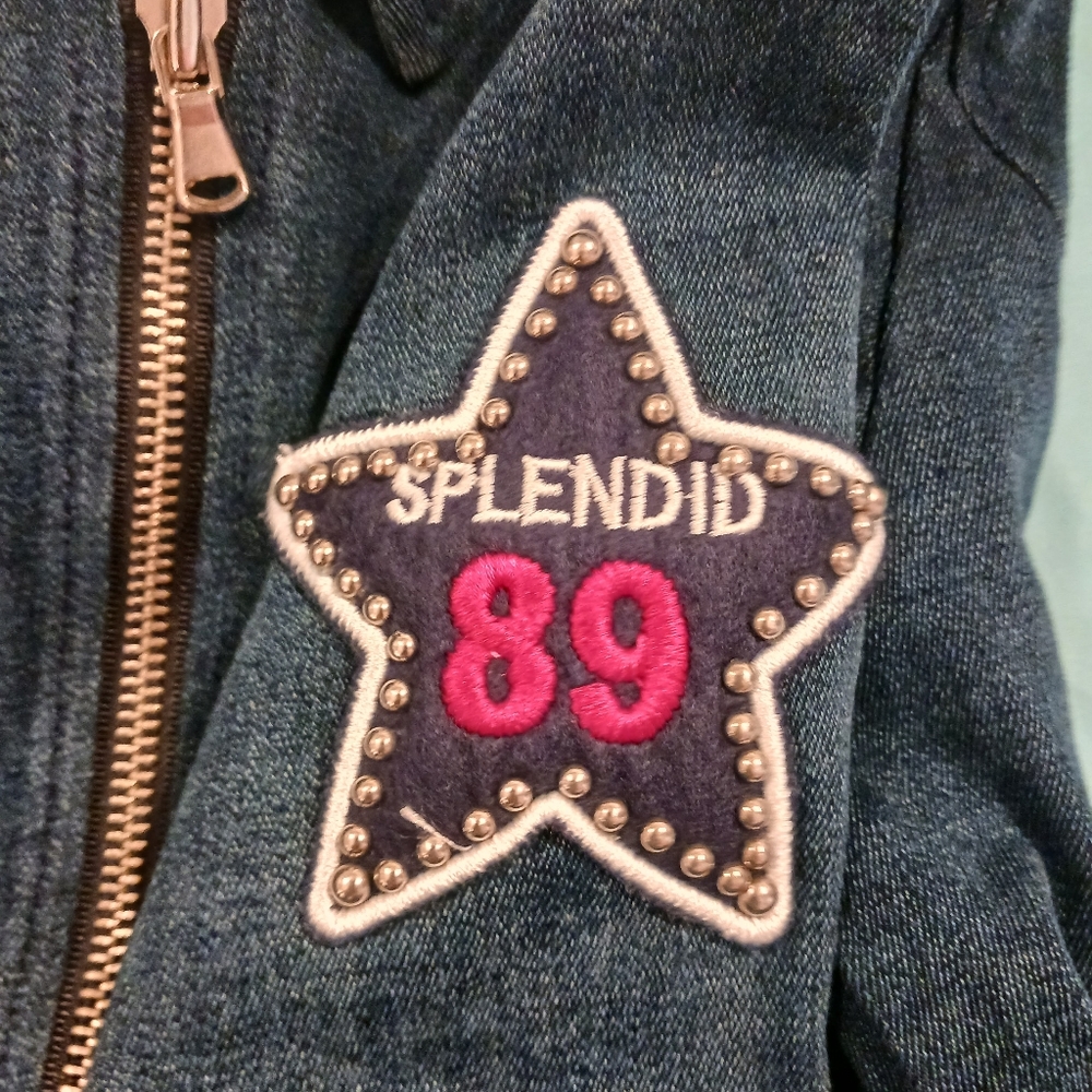 RARE Egoist stretchy blue jean military cow girl denim jacket cowgirl western 55 - Picture 6 of 16